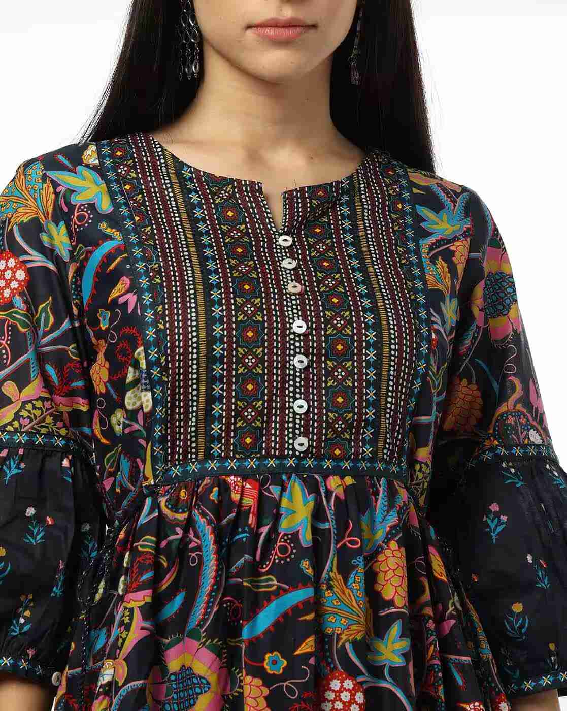 FUSION | Women Floral Print Tiered Dress|3