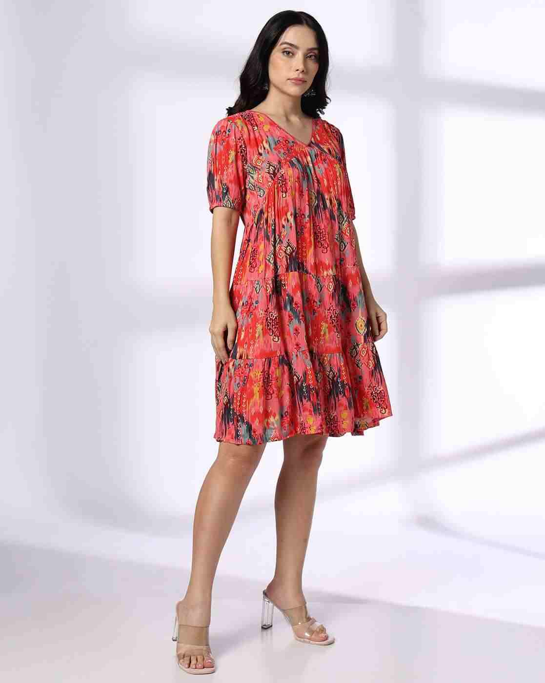 FUSION | Women Printed Tiered Dress|1