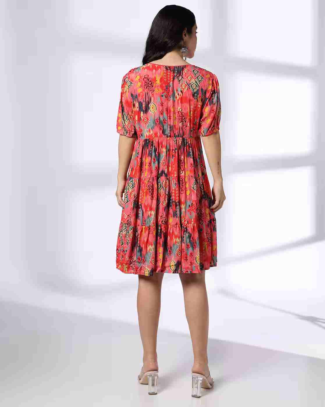 FUSION | Women Printed Tiered Dress|2