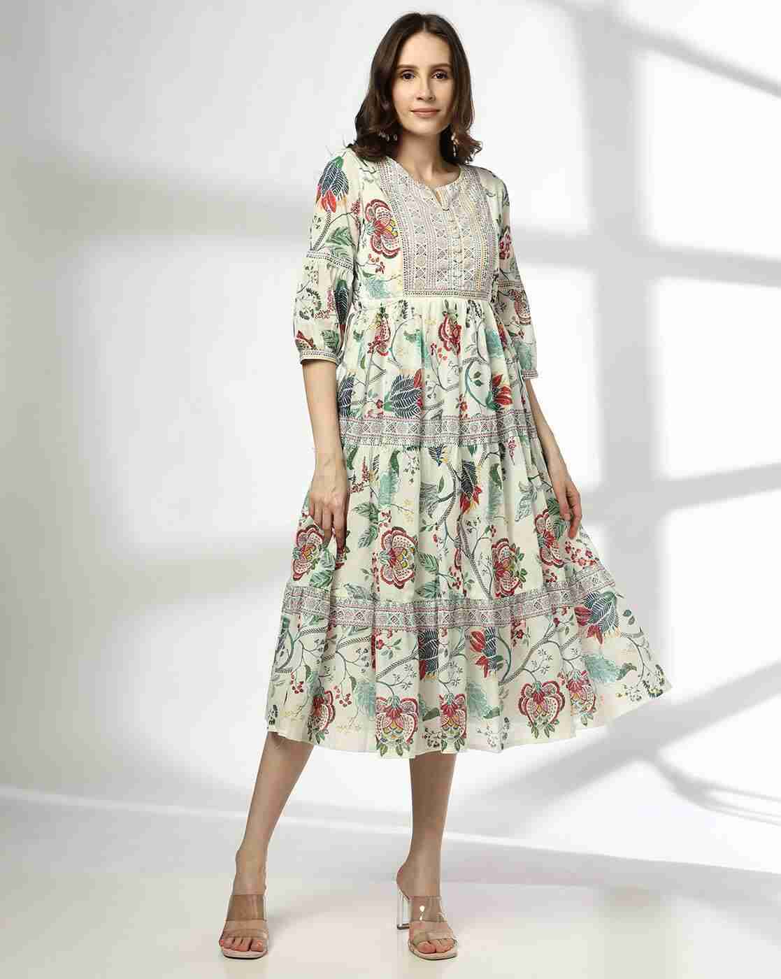 FUSION | Women Floral Print Fit & Flare Dress|0
