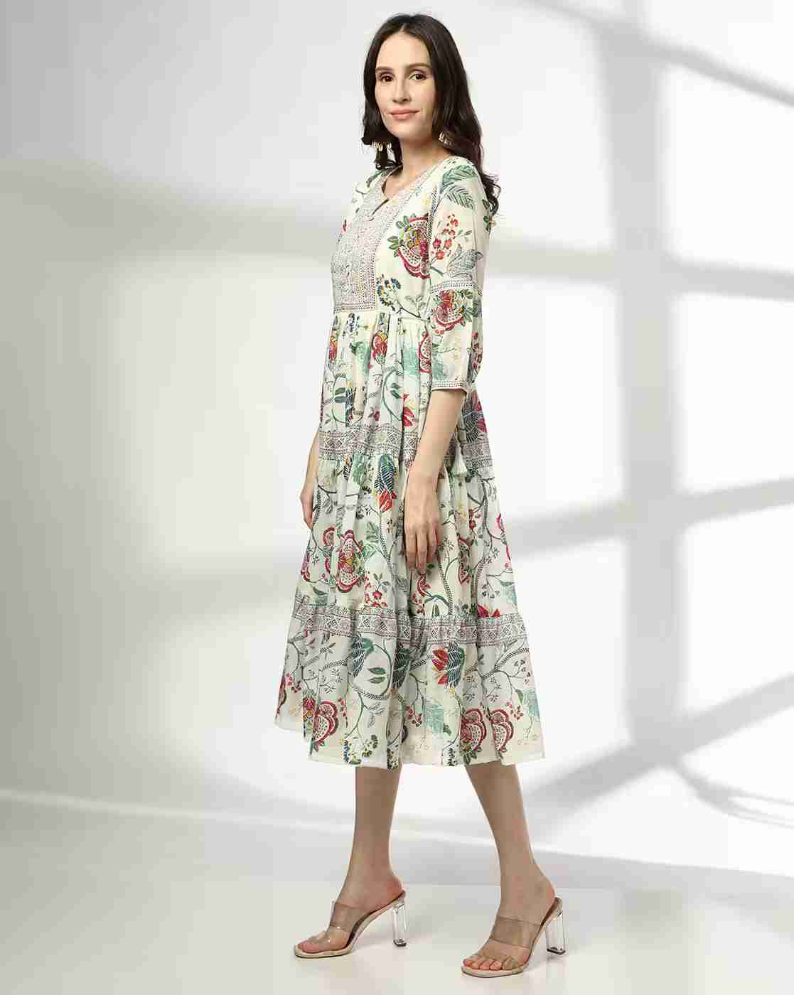 FUSION | Women Floral Print Fit & Flare Dress|1