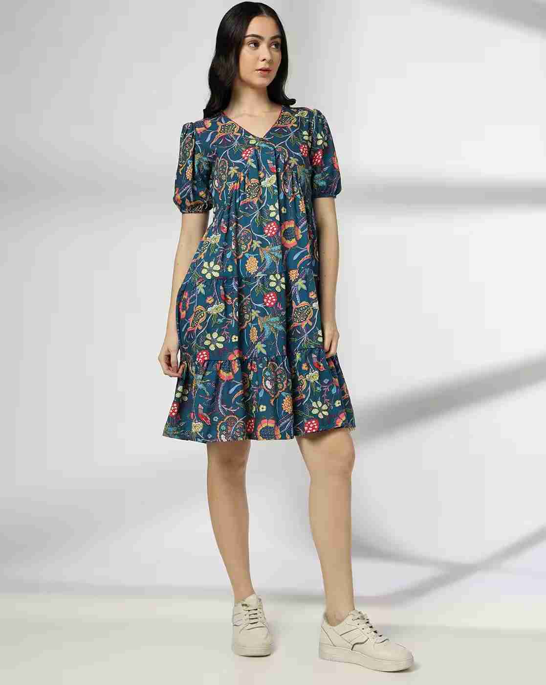 FUSION | Women Floral Print Tiered Dress|0