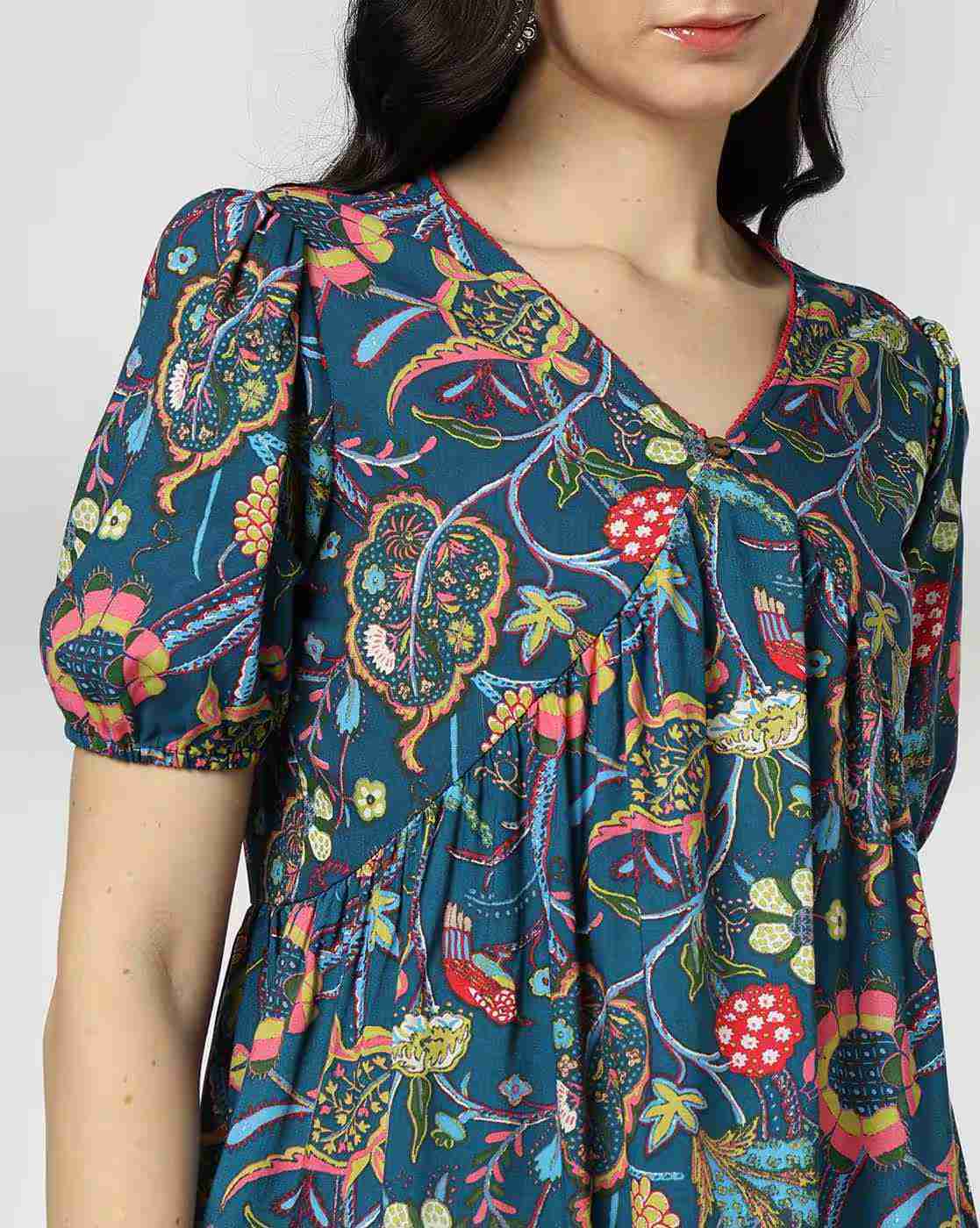 FUSION | Women Floral Print Tiered Dress|3