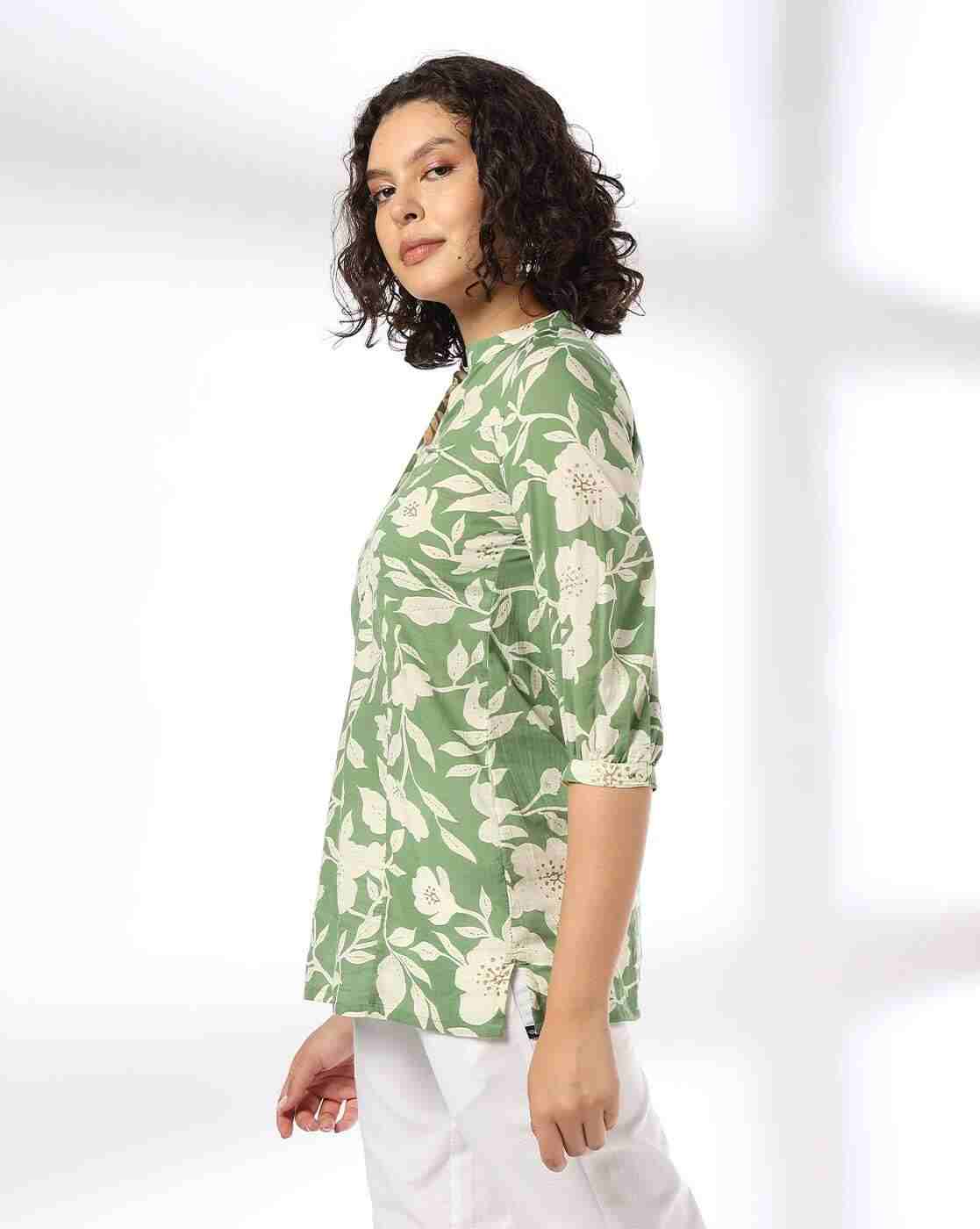 FUSION | Women Floral Print A-Line Kurti|1