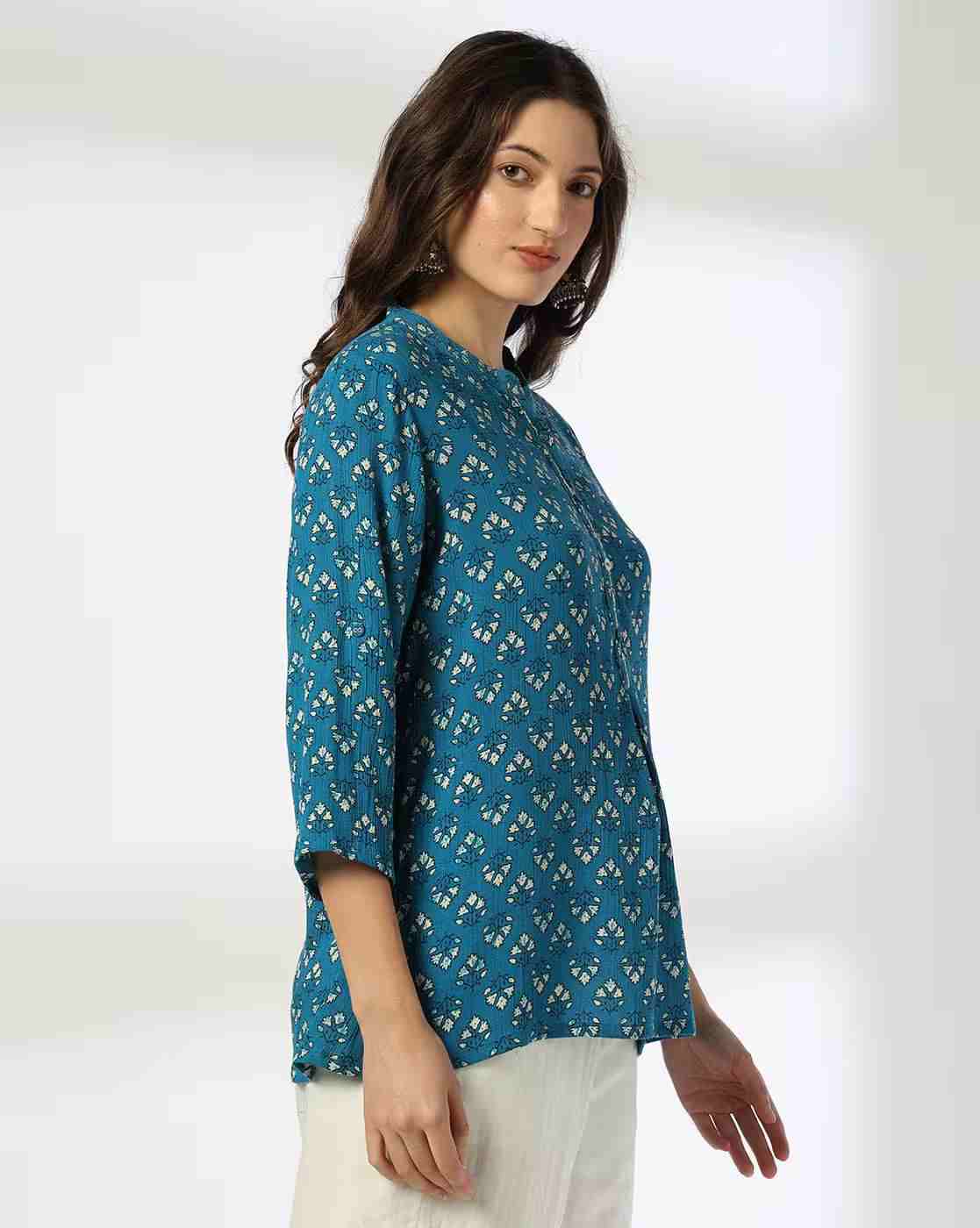 FUSION | Women Floral Print A-Line Kurti|1