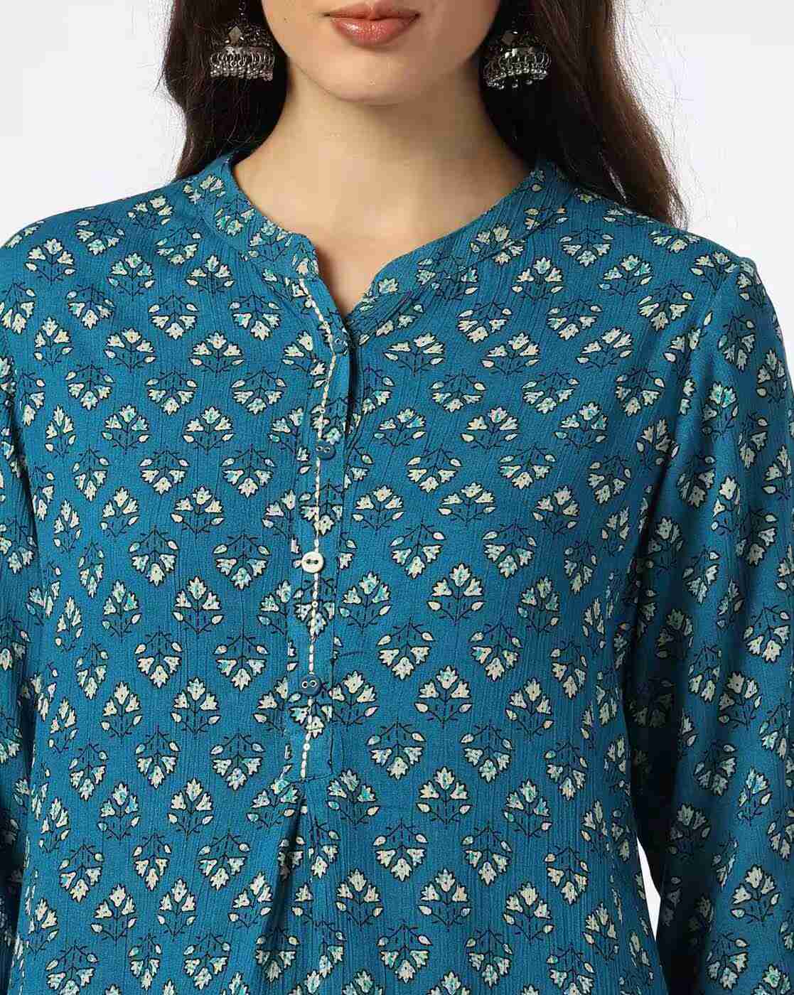 FUSION | Women Floral Print A-Line Kurti|3