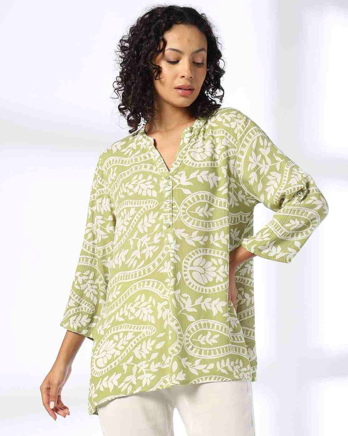 FUSION | Women Floral Print Straight Kurti|0