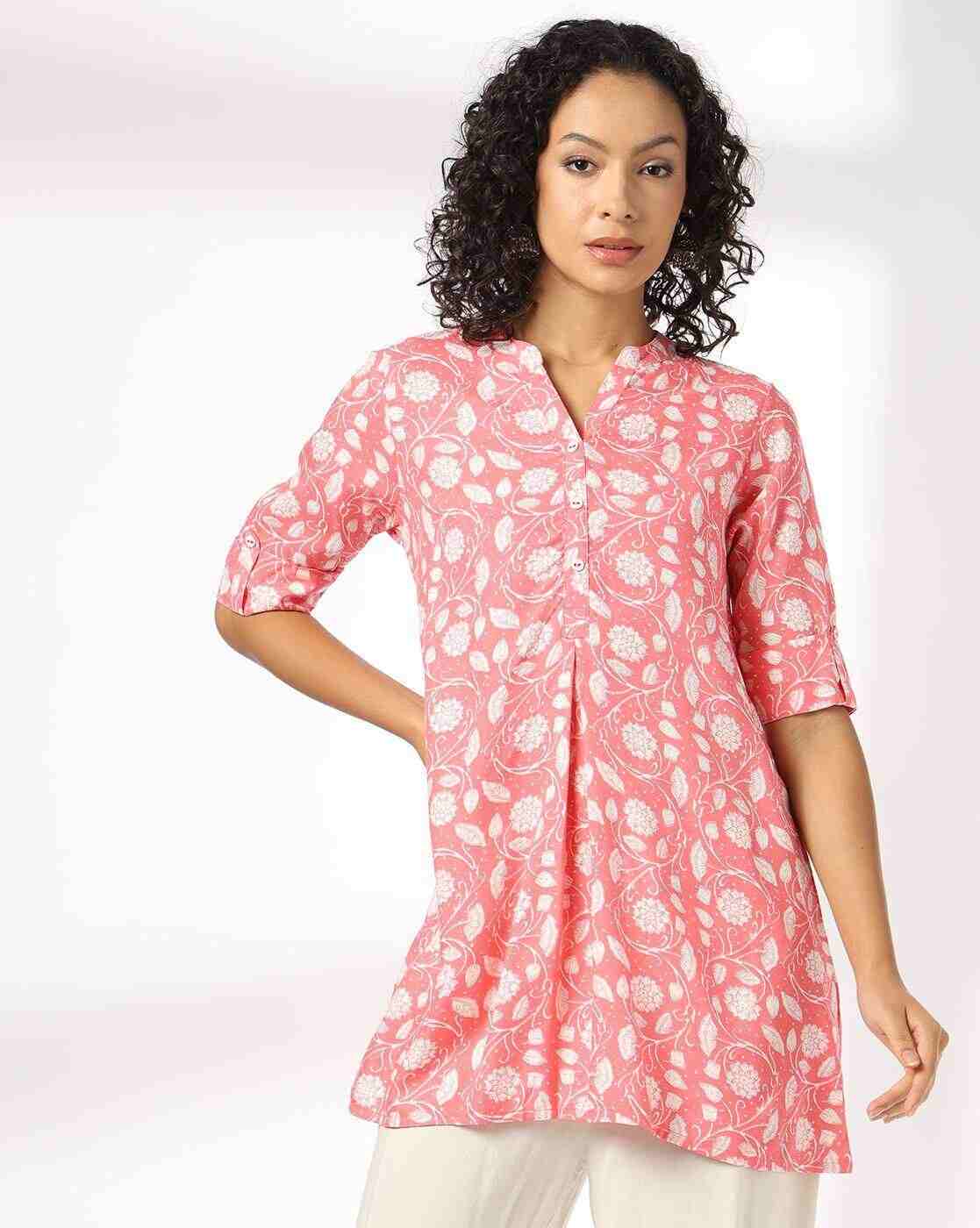 FUSION | Women Floral Print A-Line Kurti|0