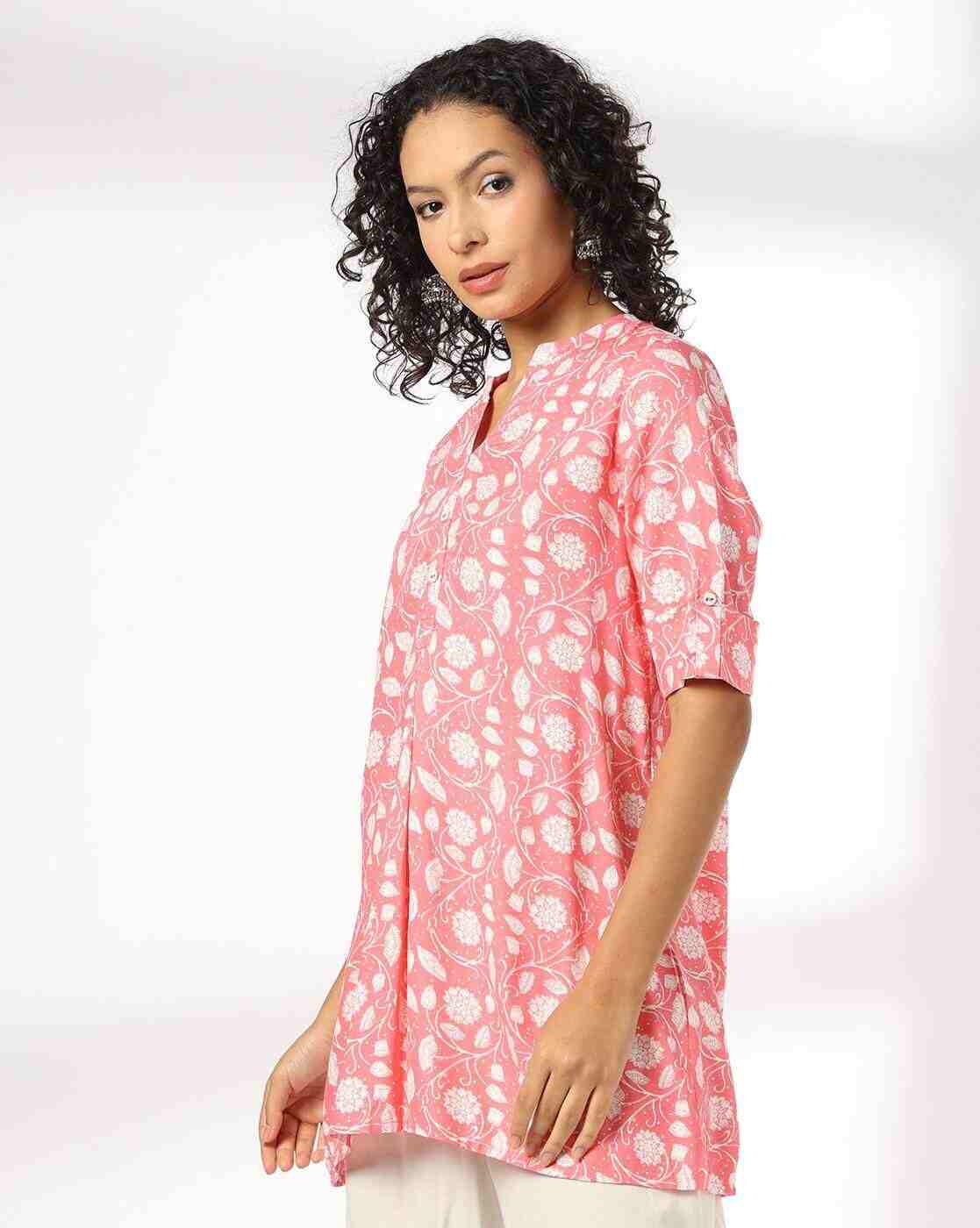 FUSION | Women Floral Print A-Line Kurti|1