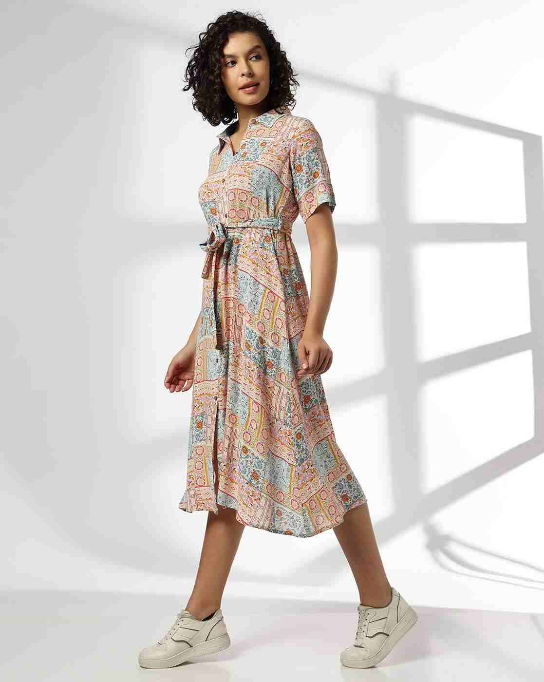 FUSION | Women Floral Print Shirt Dress|1