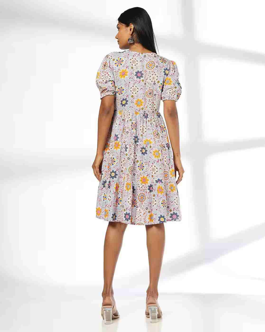 FUSION | Women Floral Print Empire Dress|2