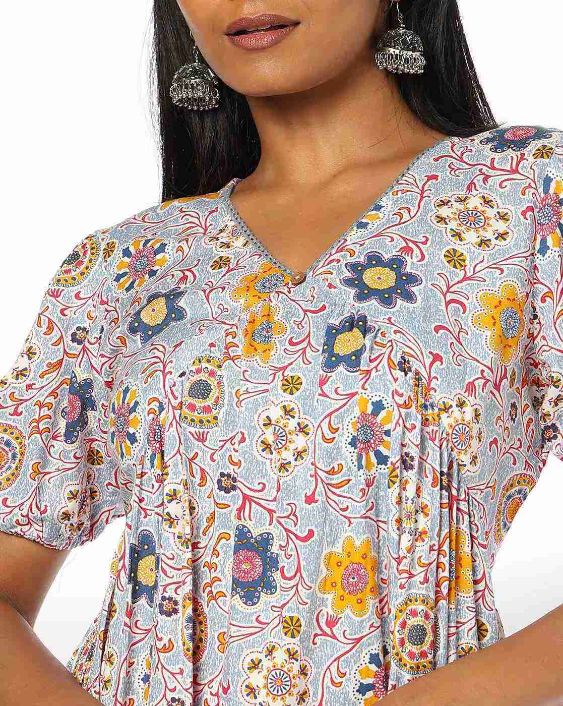 FUSION | Women Floral Print Empire Dress|3