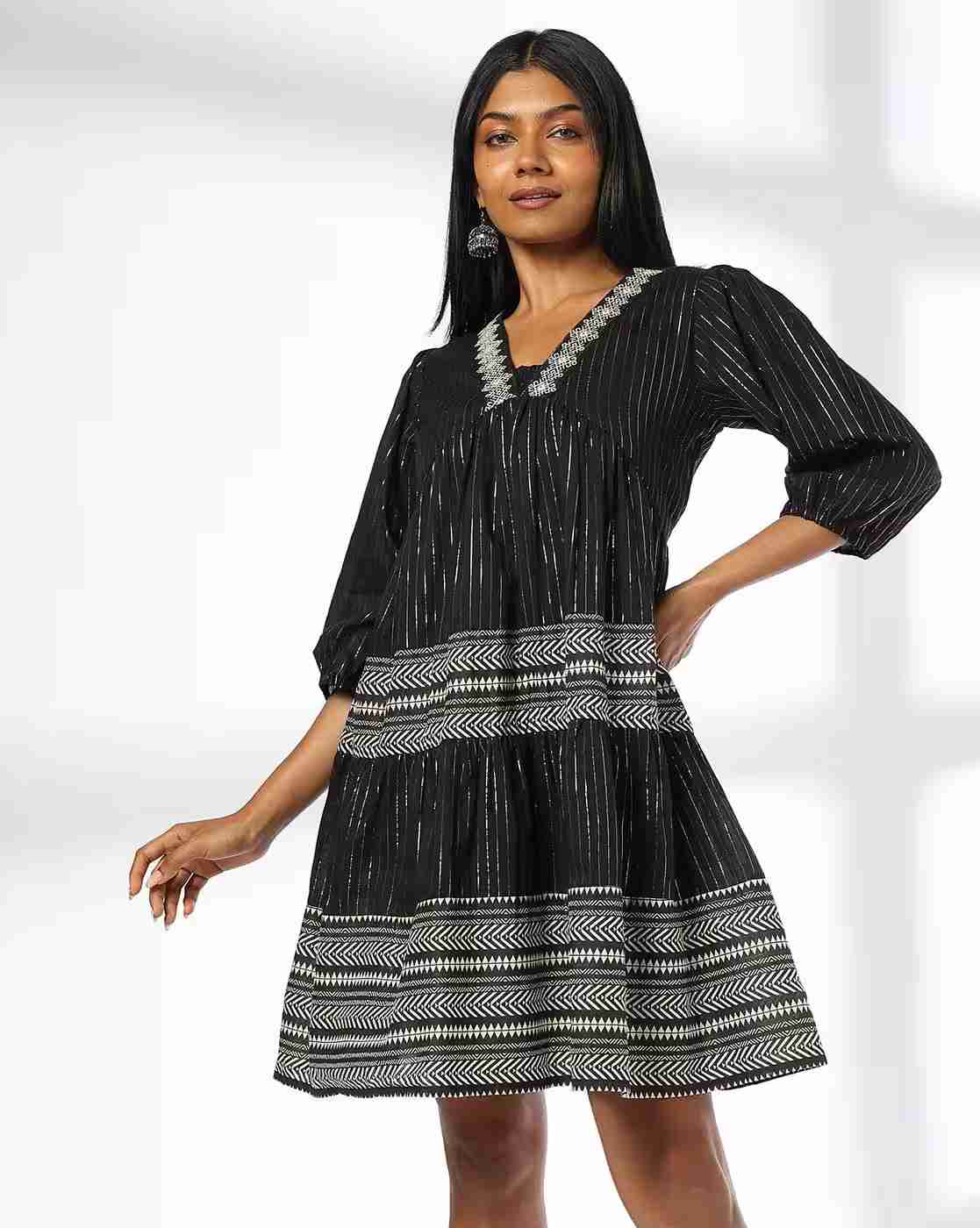 FUSION | Women Printed Tiered Dress|0