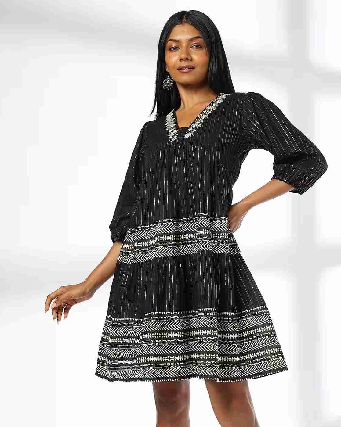 Women Printed Tiered Dress