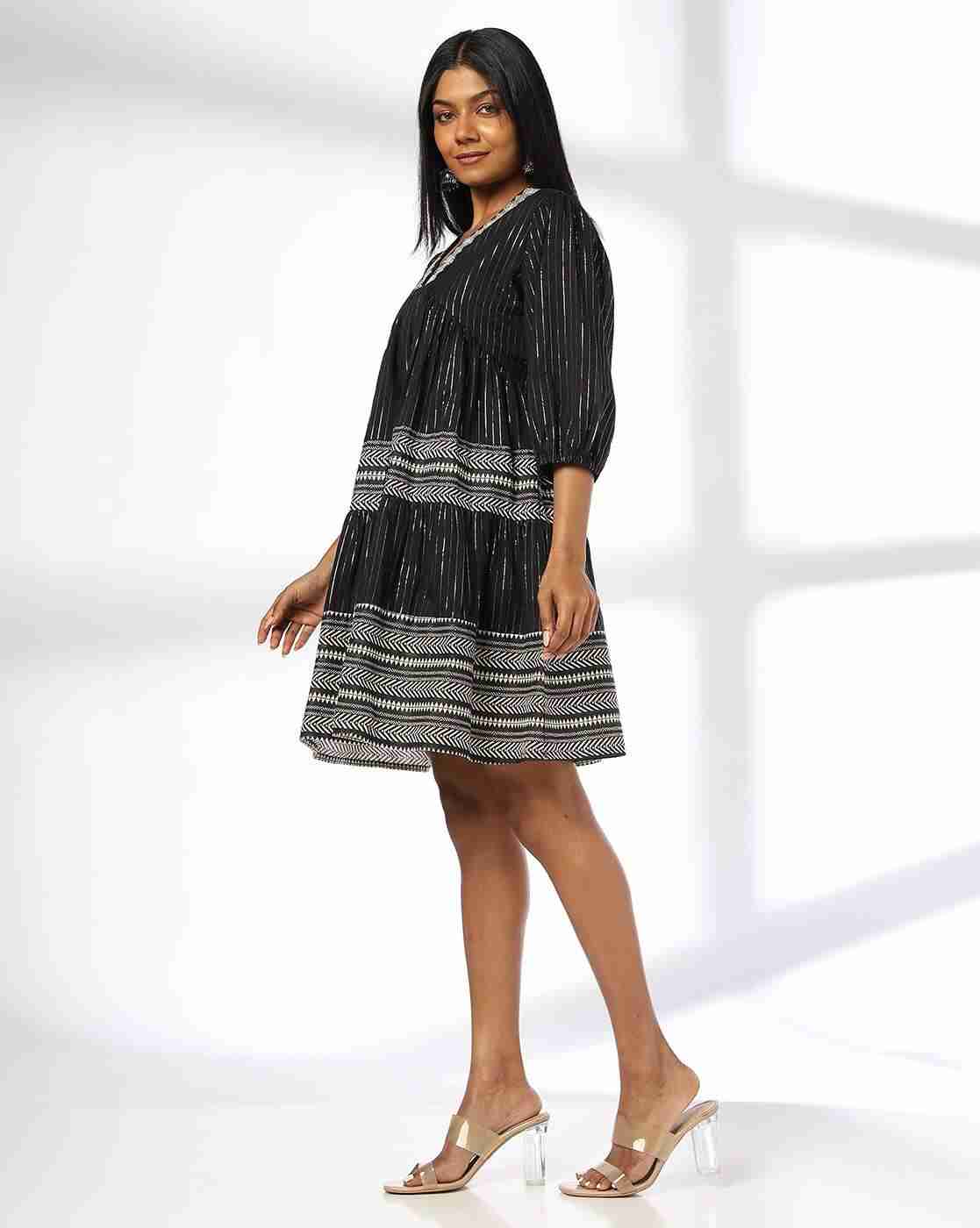 FUSION | Women Printed Tiered Dress|1