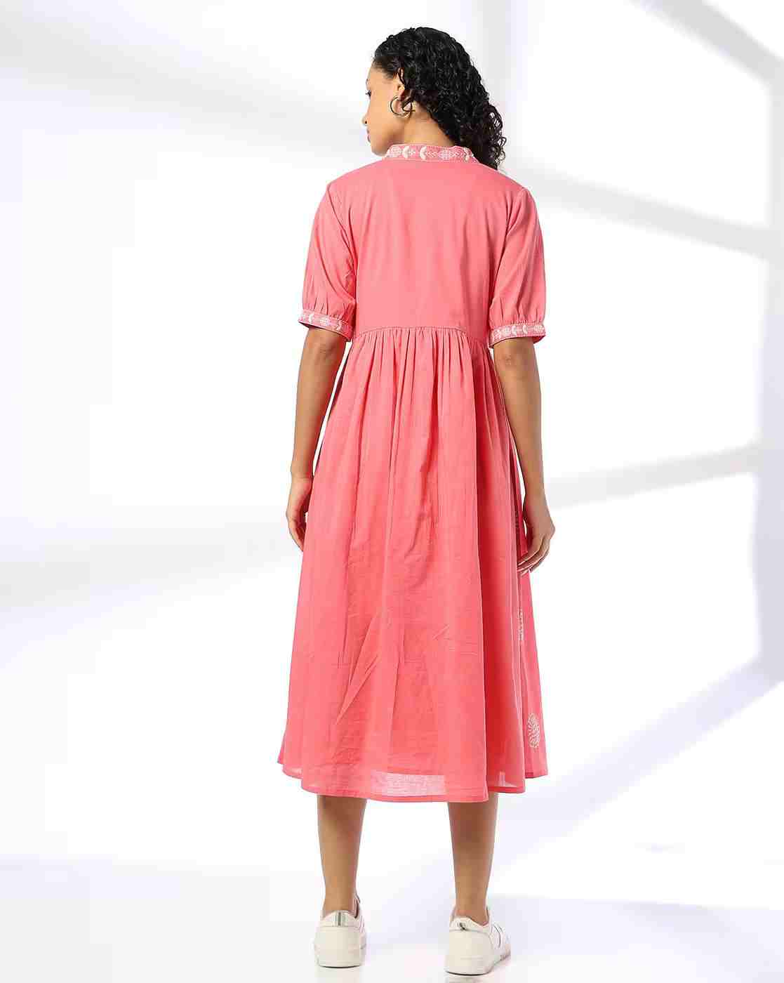 FUSION | Women Embroidered A-Line Dress|2