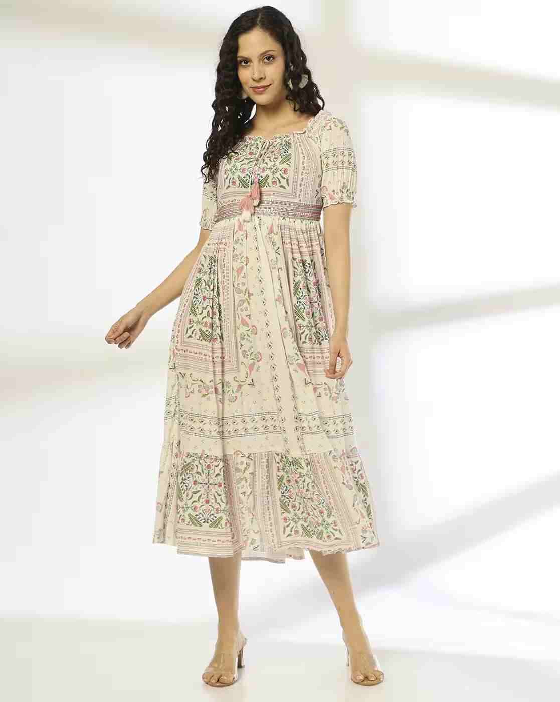 Women Floral Print Fit & Flare Dress