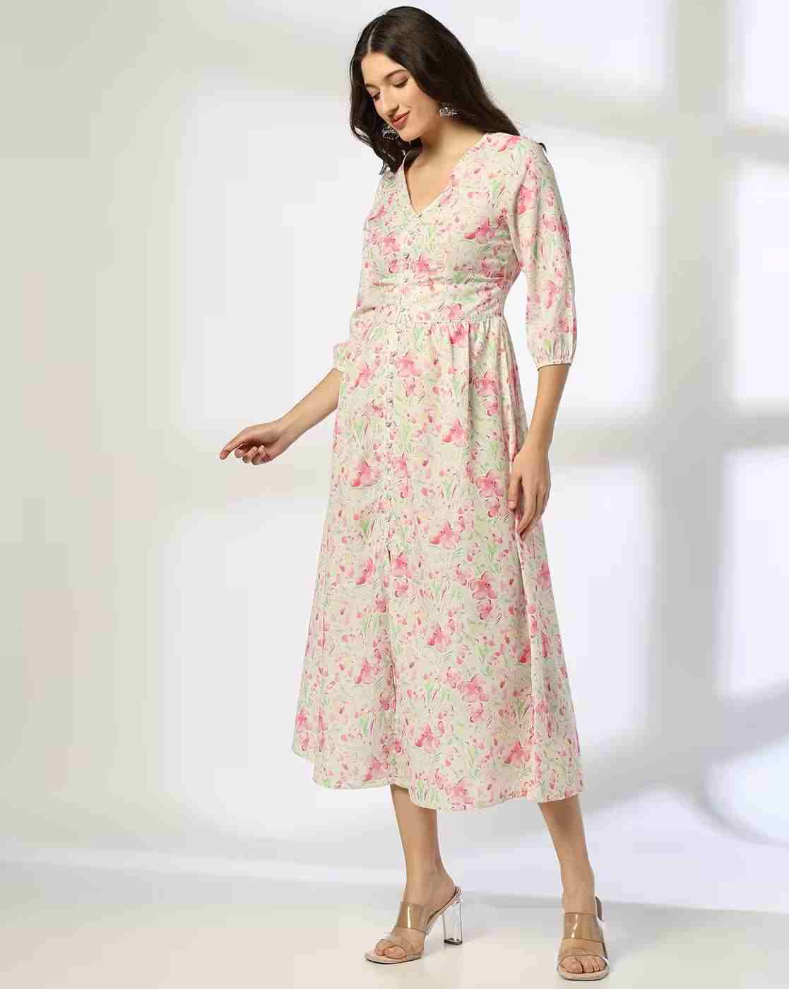FUSION | Women Floral Print A-Line Dress|0