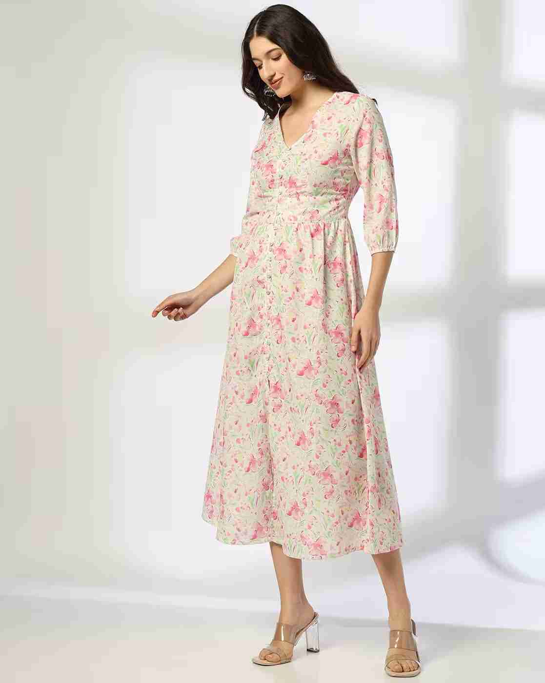 FUSION | Women Floral Print A-Line Dress|0