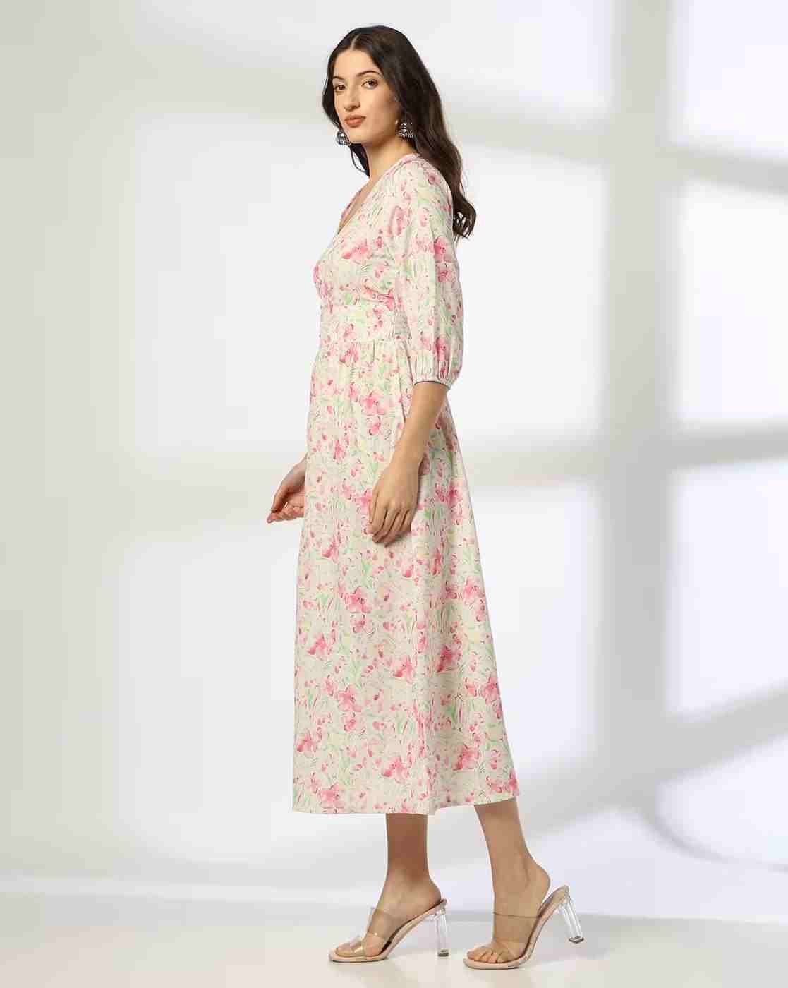 FUSION | Women Floral Print A-Line Dress|1