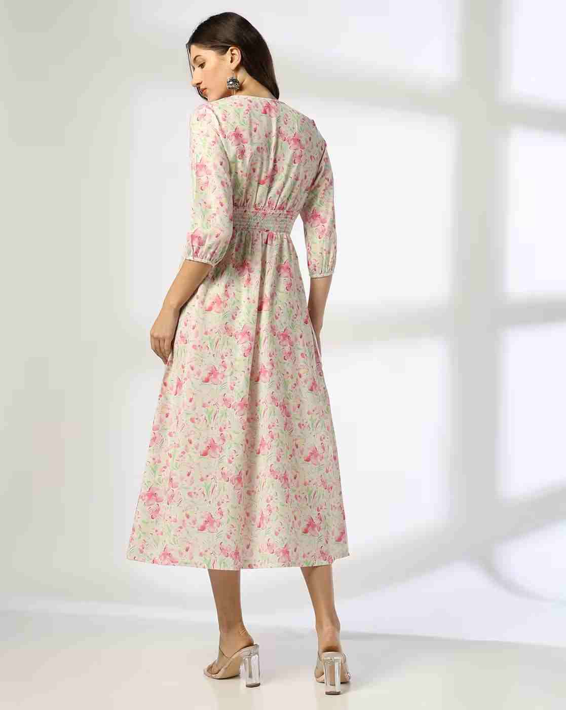 FUSION | Women Floral Print A-Line Dress|2