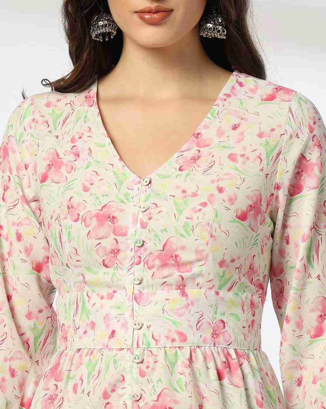 FUSION | Women Floral Print A-Line Dress|3