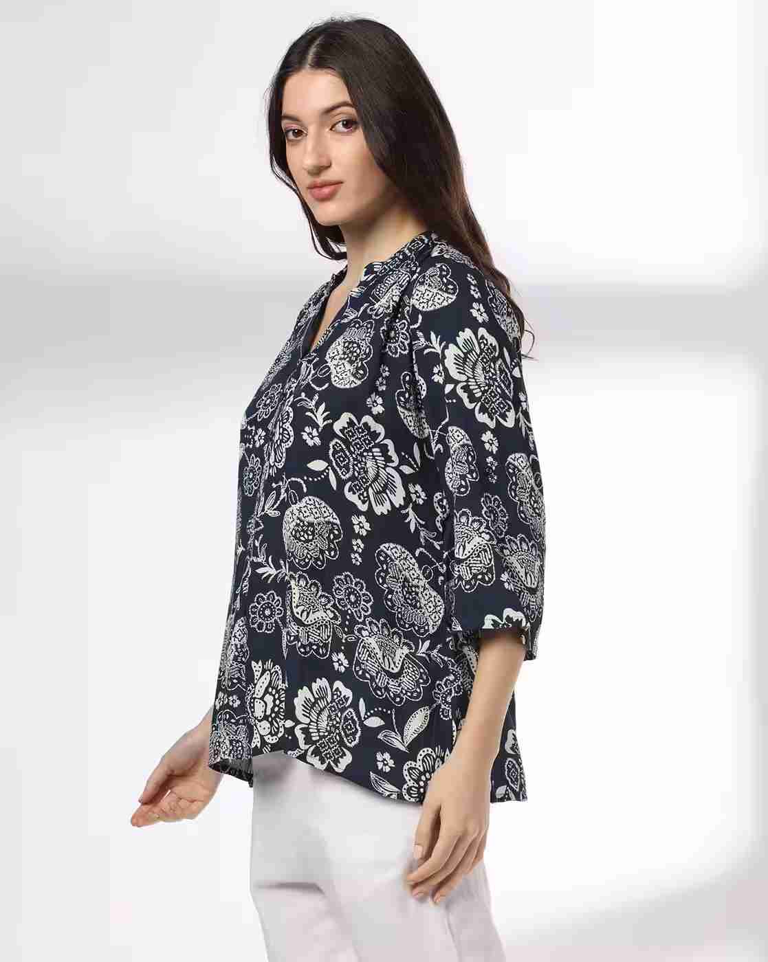 FUSION | Women Floral Print Straight Kurti|1