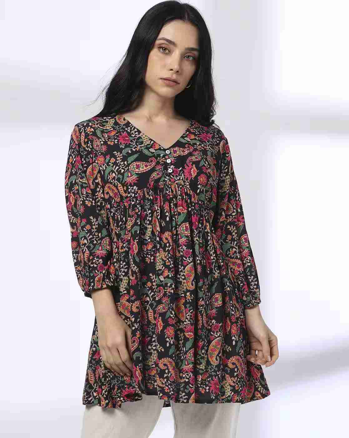 Women Paisley Print Flared Kurti