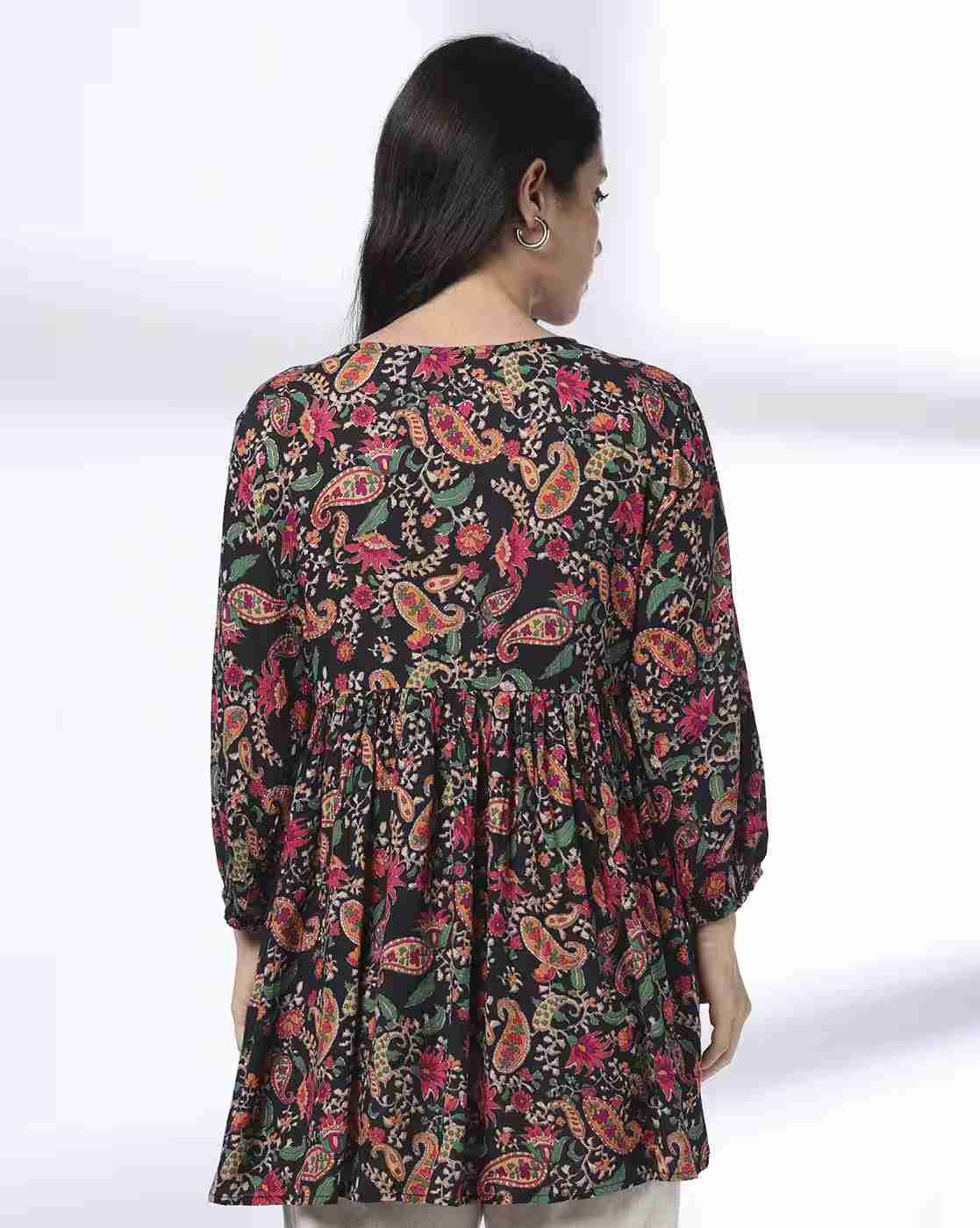 FUSION | Women Paisley Print Flared Kurti|2
