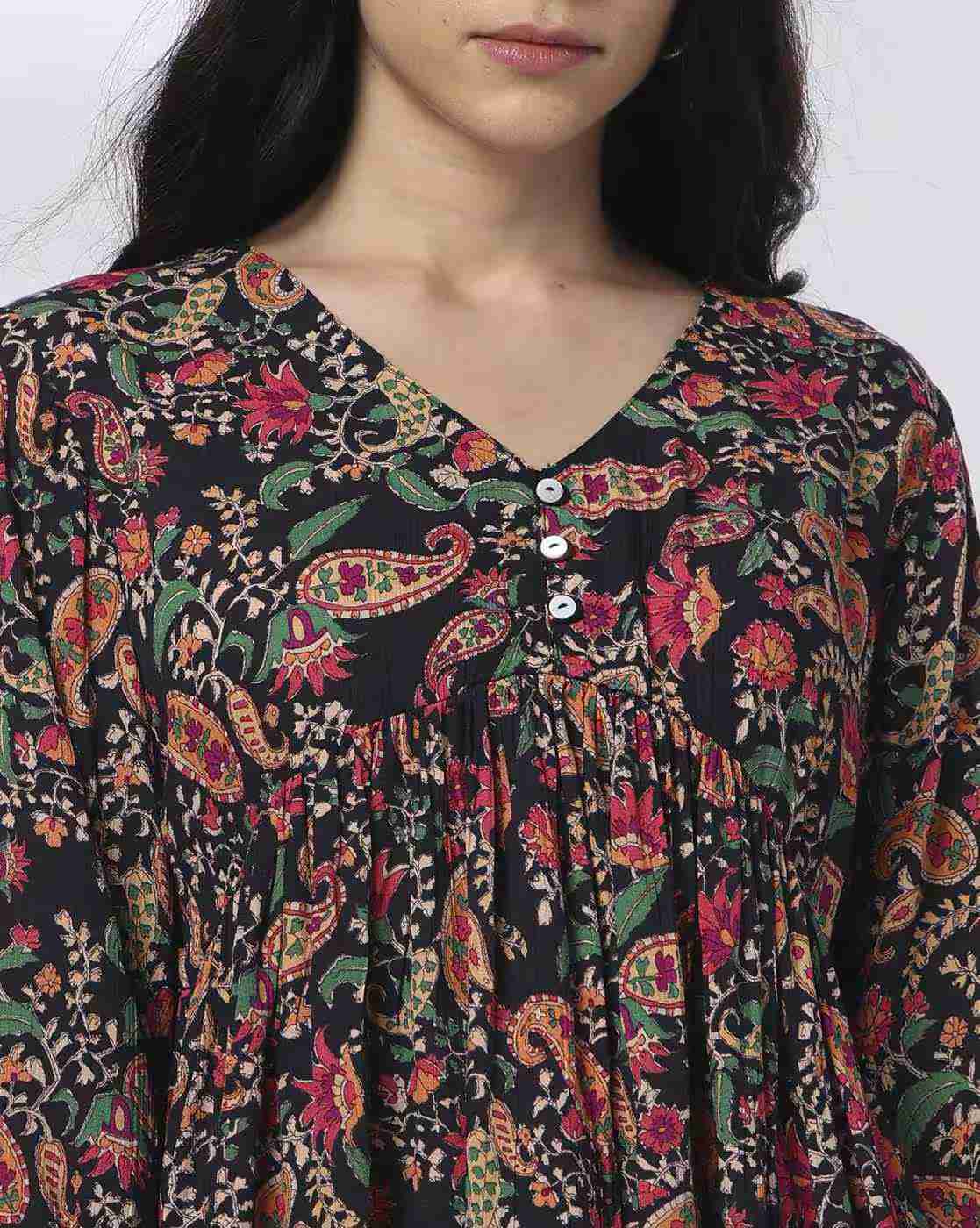 FUSION | Women Paisley Print Flared Kurti|3