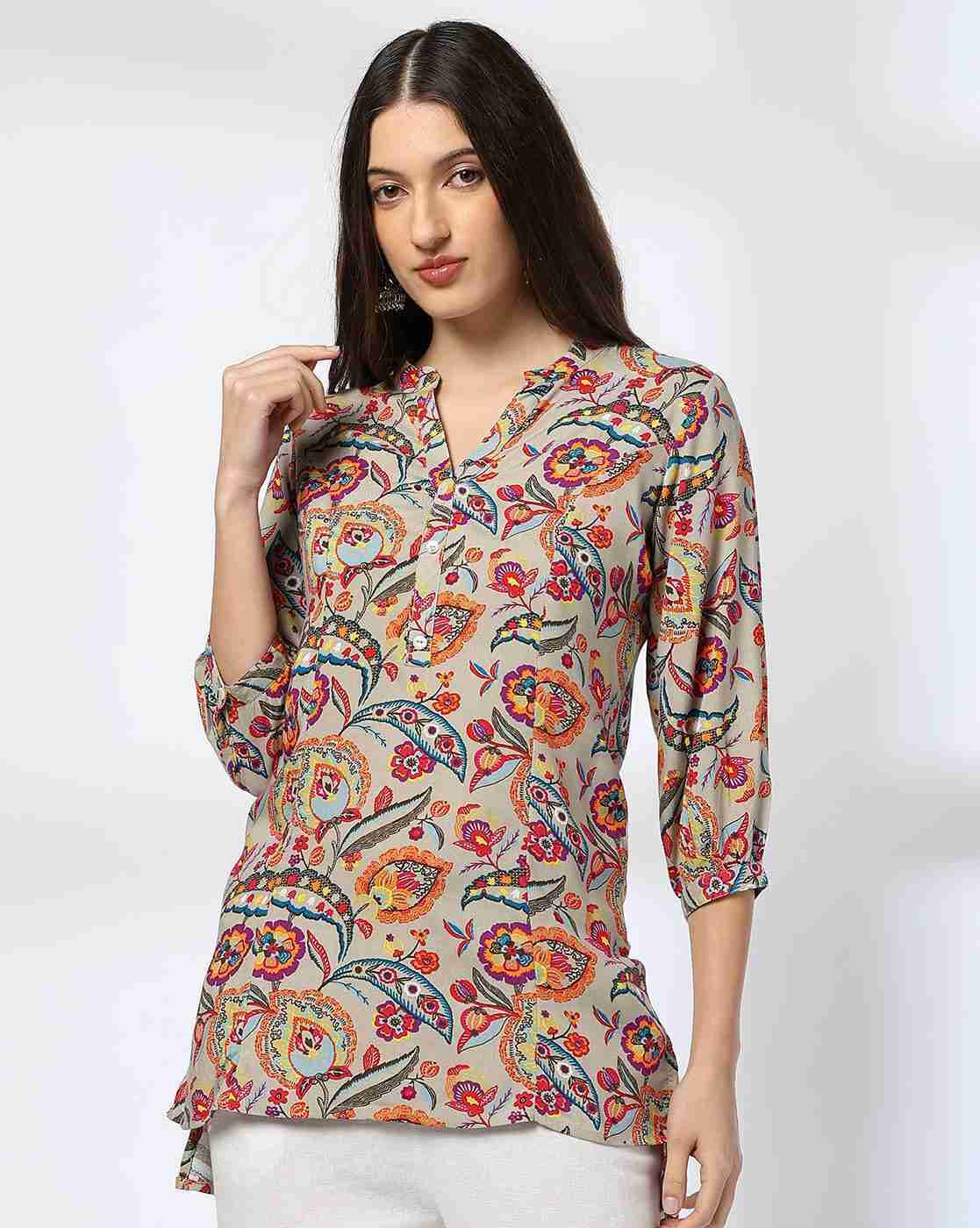 FUSION | Women Printed A-Line Kurti|0