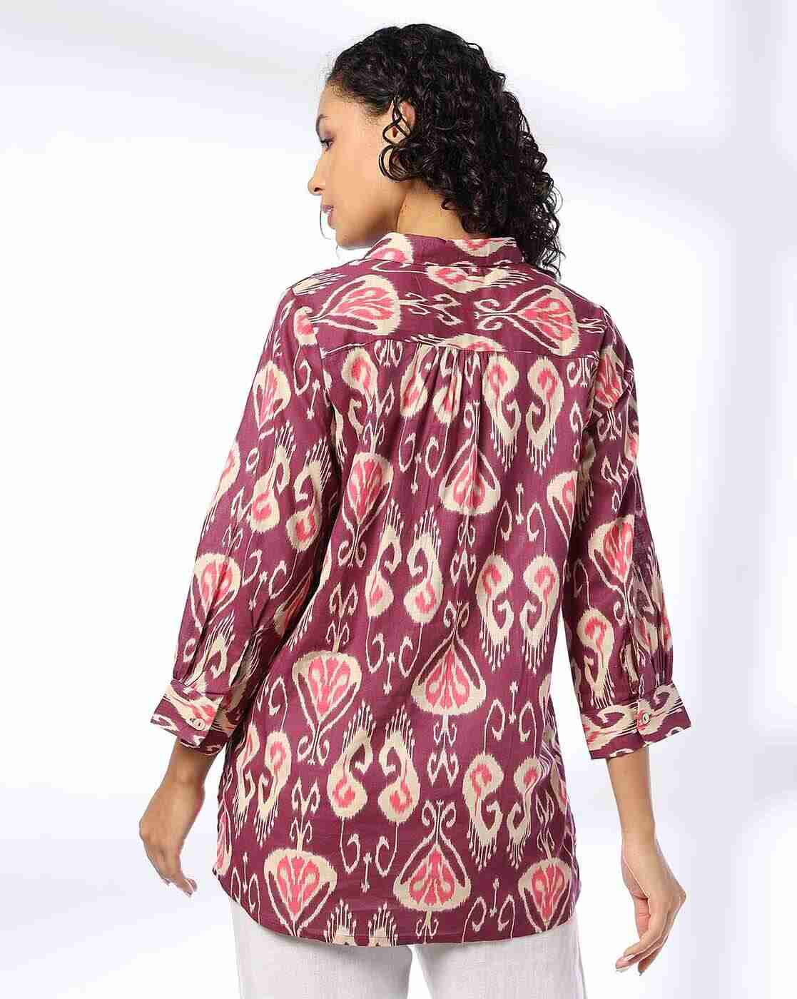 FUSION | Women Ikat Print Straight Kurti|2