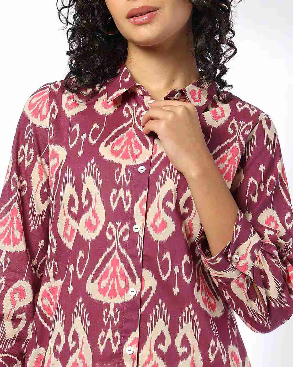 FUSION | Women Ikat Print Straight Kurti|3