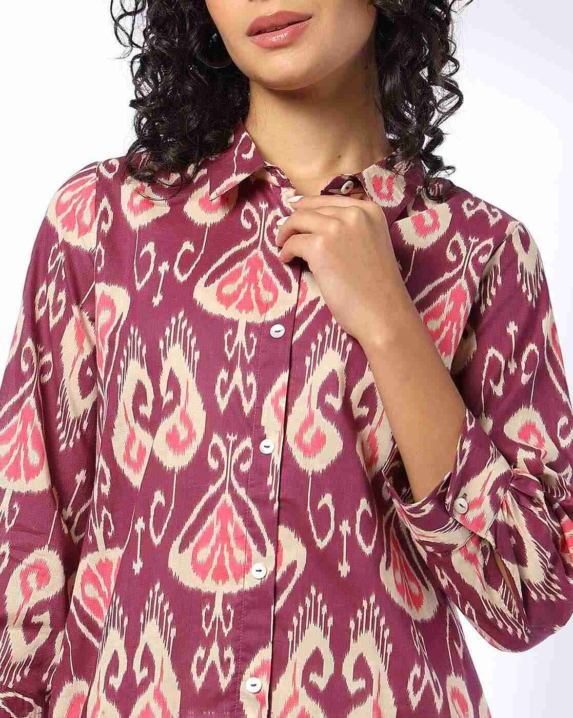 FUSION | Women Ikat Print Straight Kurti|3