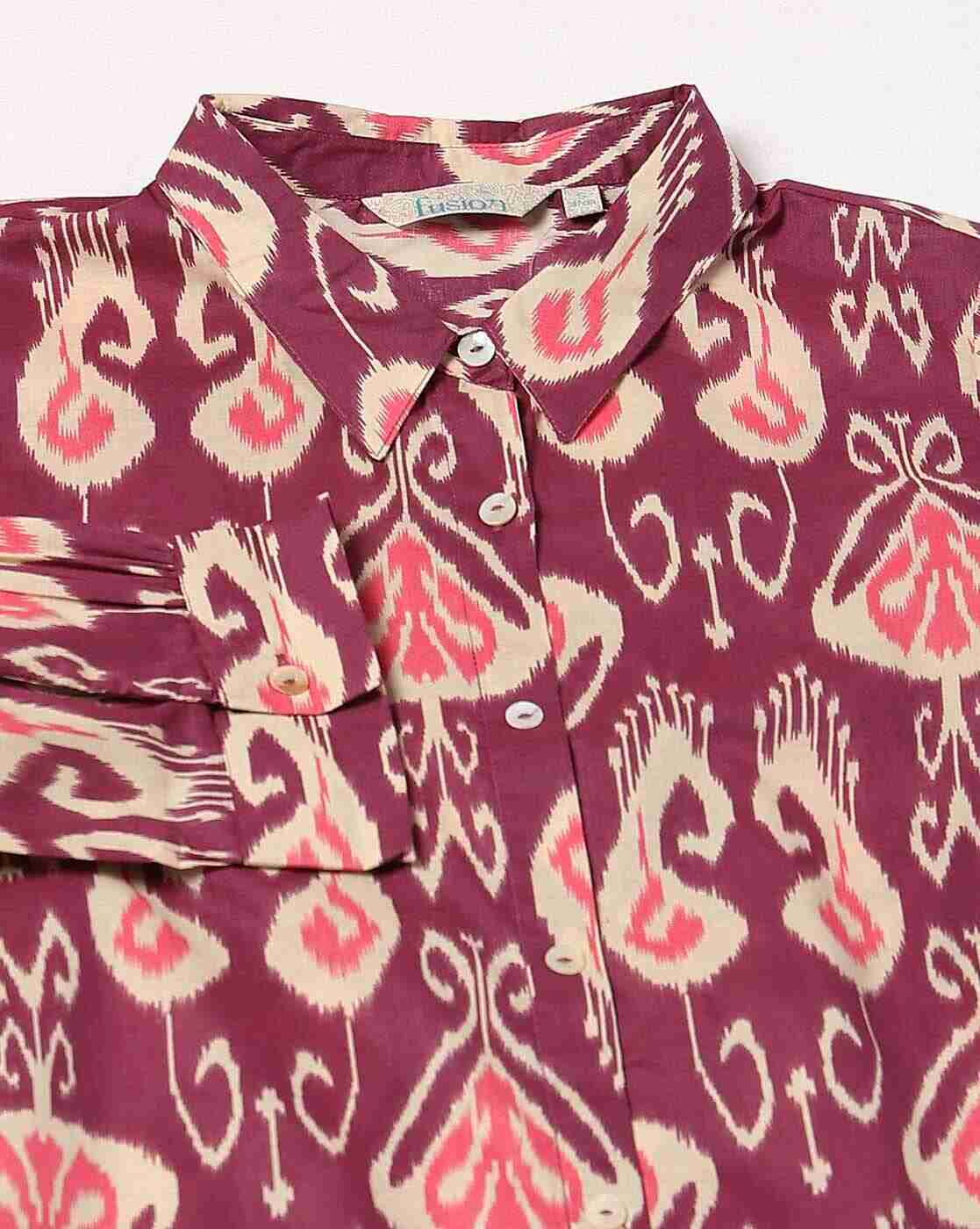 FUSION | Women Ikat Print Straight Kurti|4