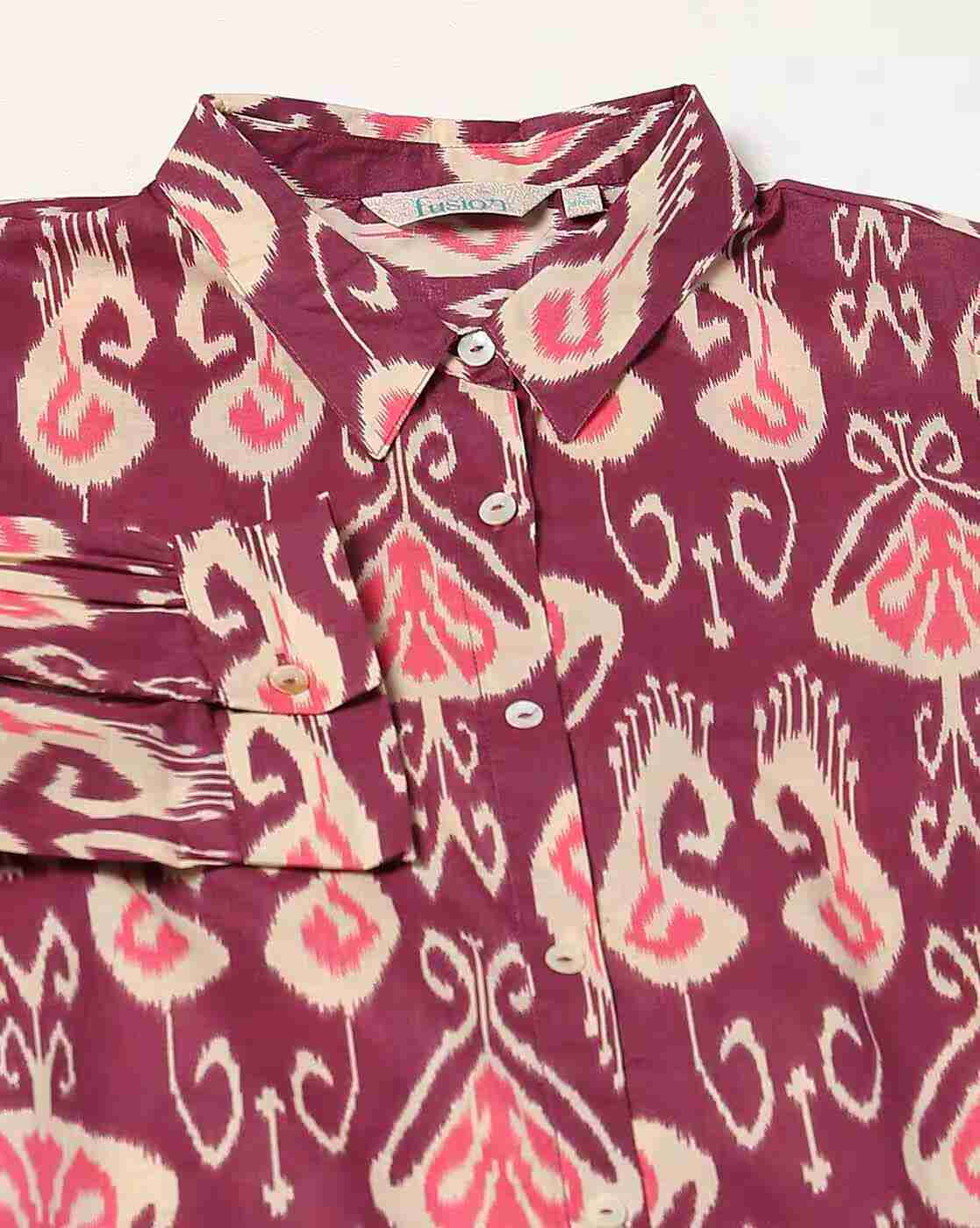 FUSION | Women Ikat Print Straight Kurti|4