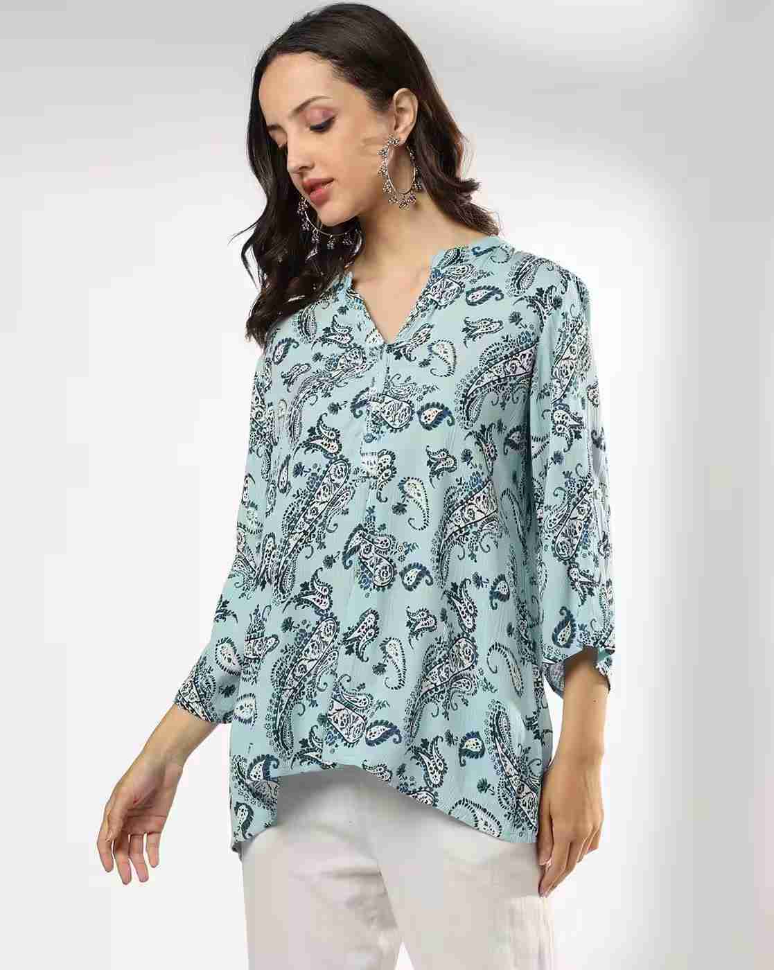 FUSION | Women Paisley Print A-Line Kurti|0