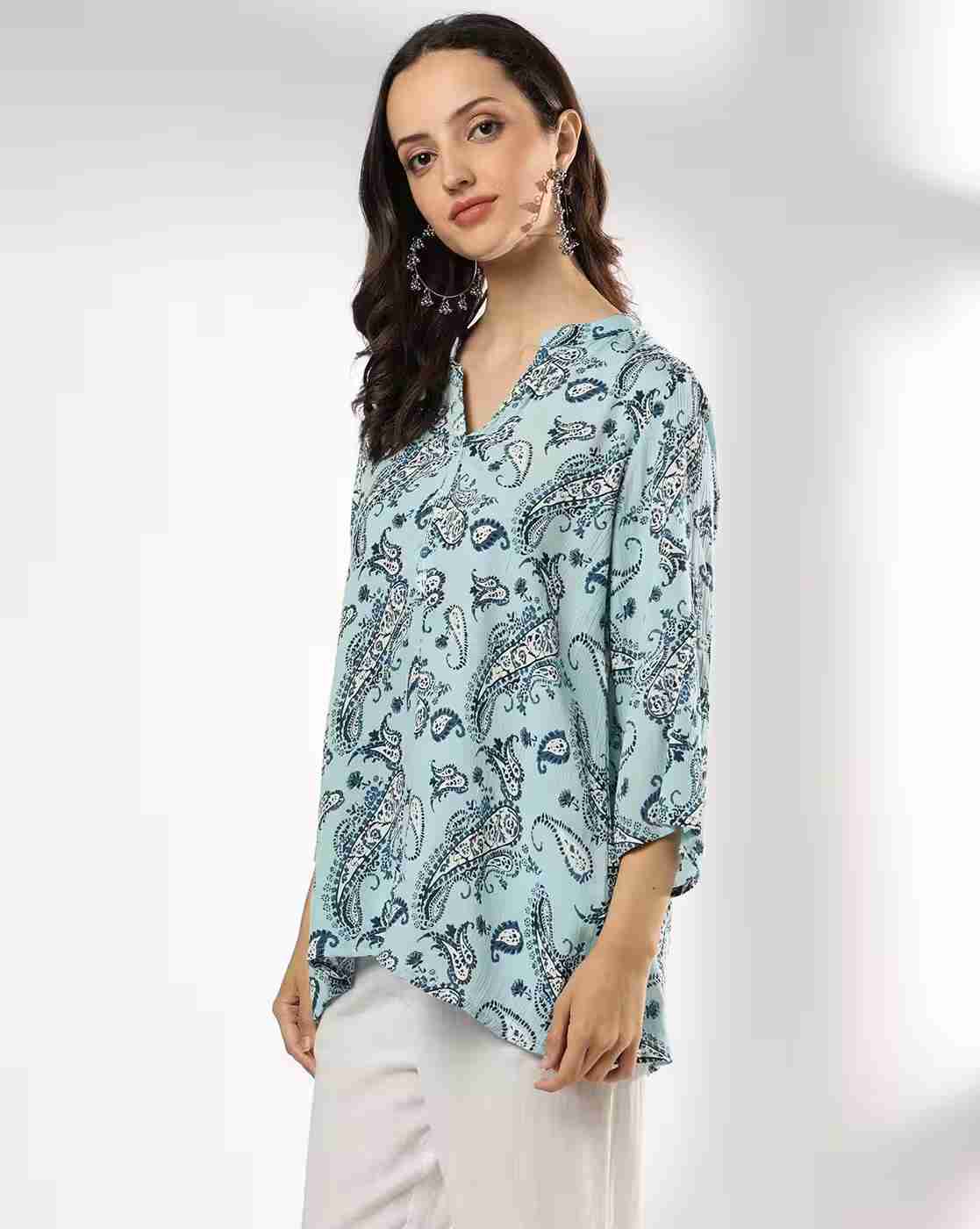 FUSION | Women Paisley Print A-Line Kurti|1