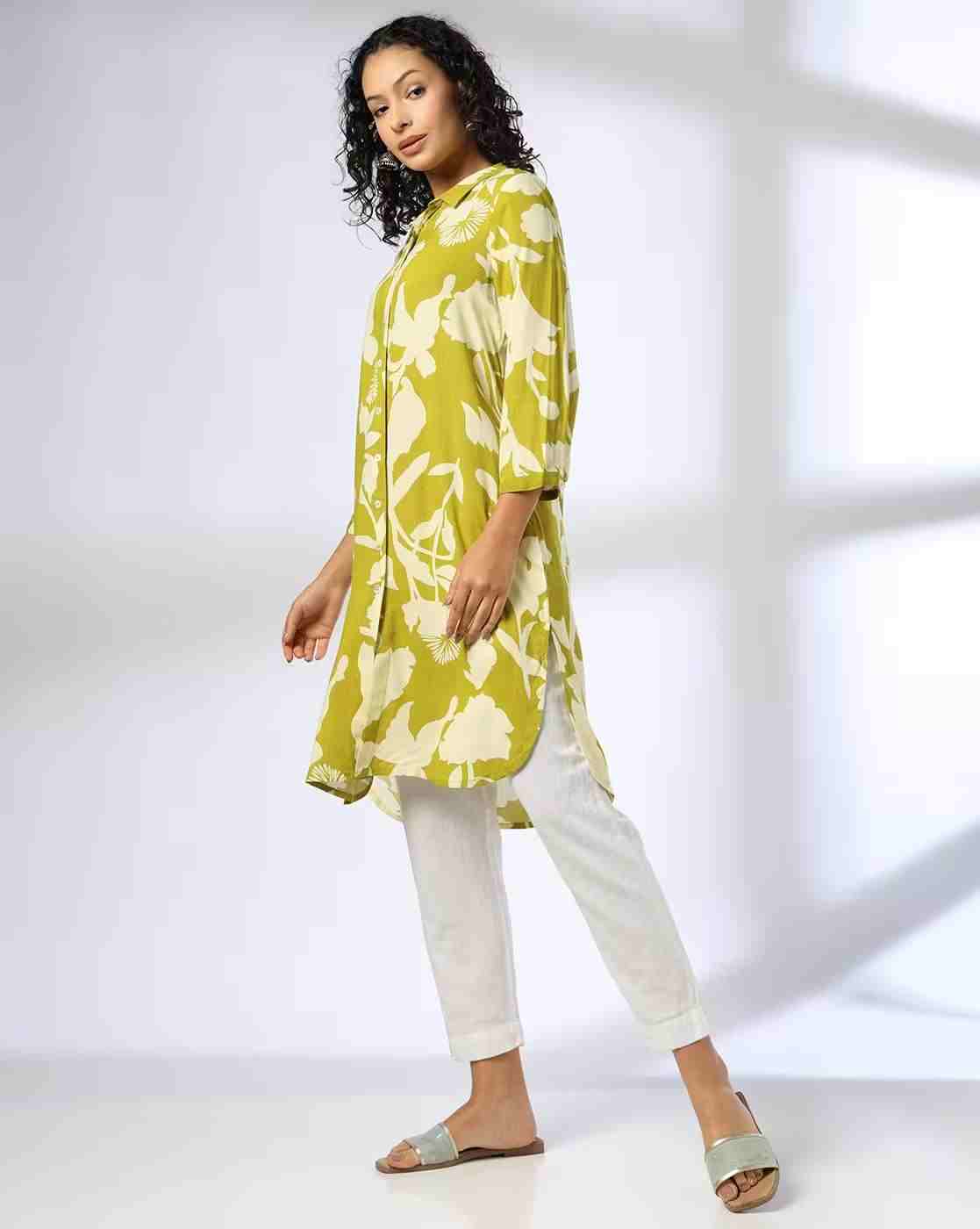 FUSION | Women Floral Print A-Line Kurti|1