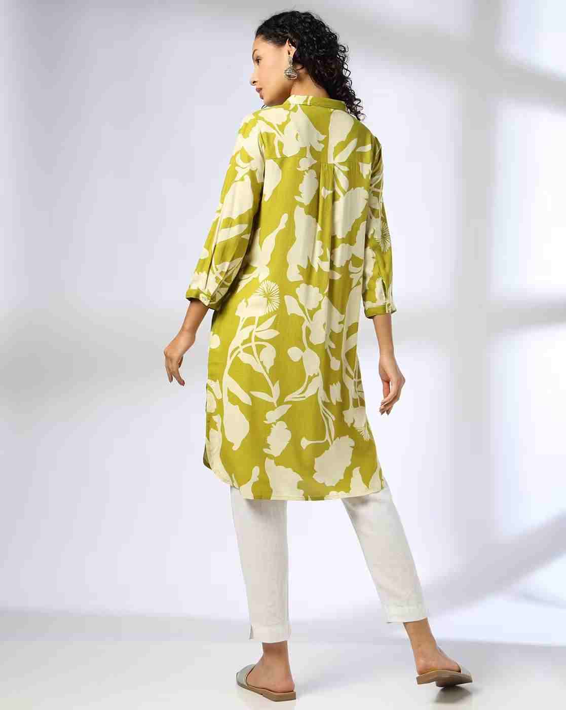 FUSION | Women Floral Print A-Line Kurti|2