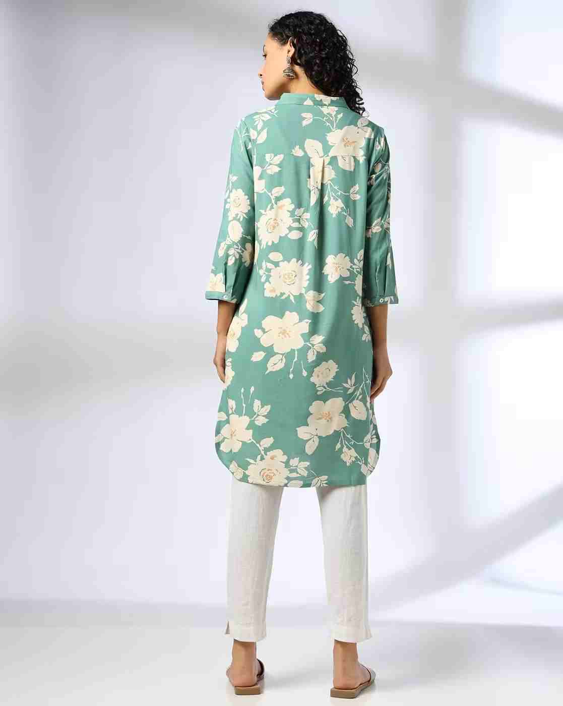 FUSION | Women Floral Print A-Line Kurti|2