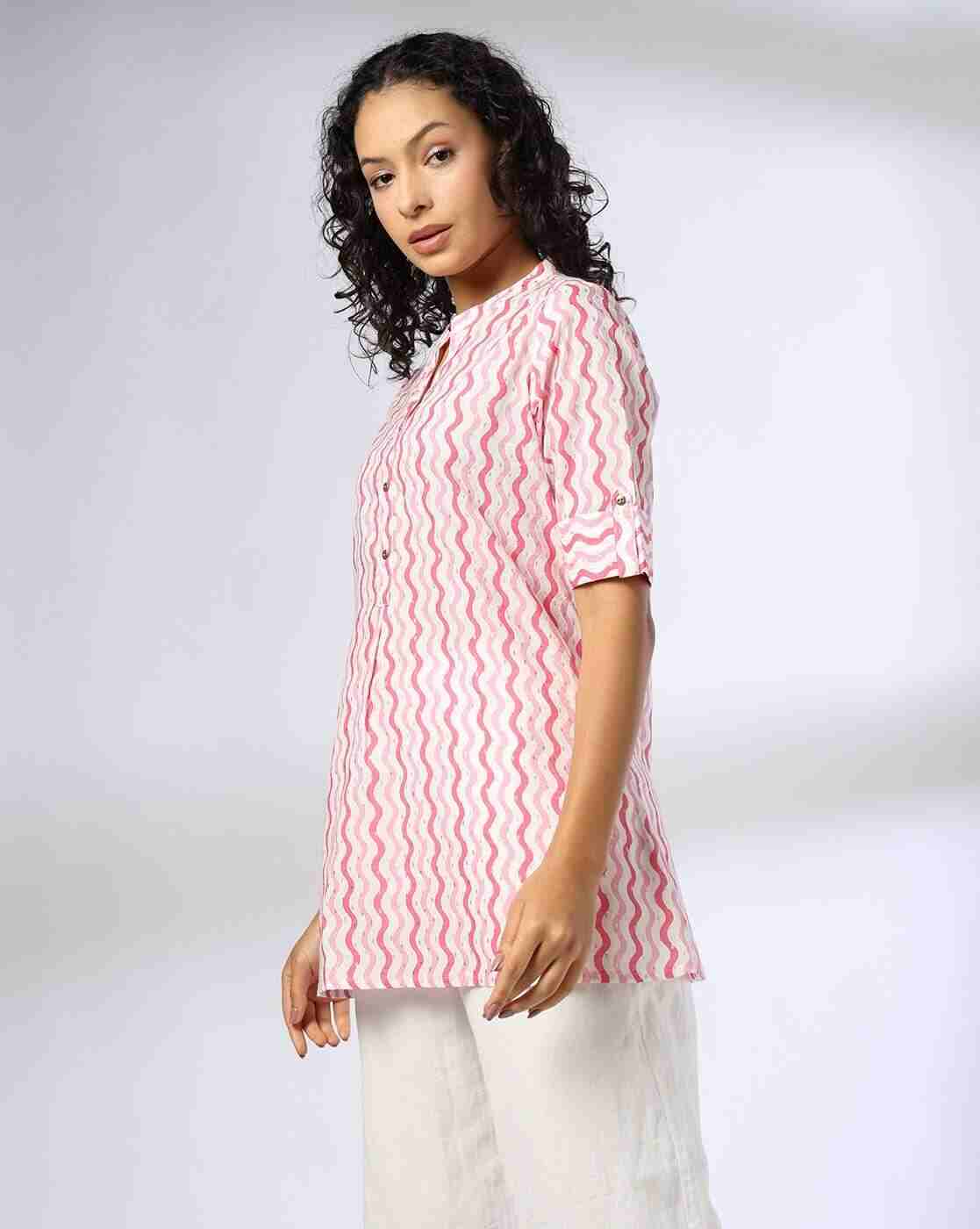 FUSION | Women Chevron Print A-Line Kurti|1