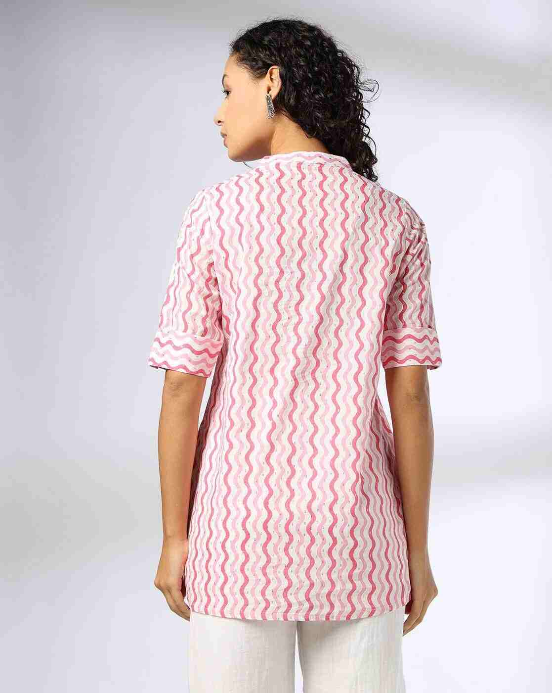 FUSION | Women Chevron Print A-Line Kurti|2