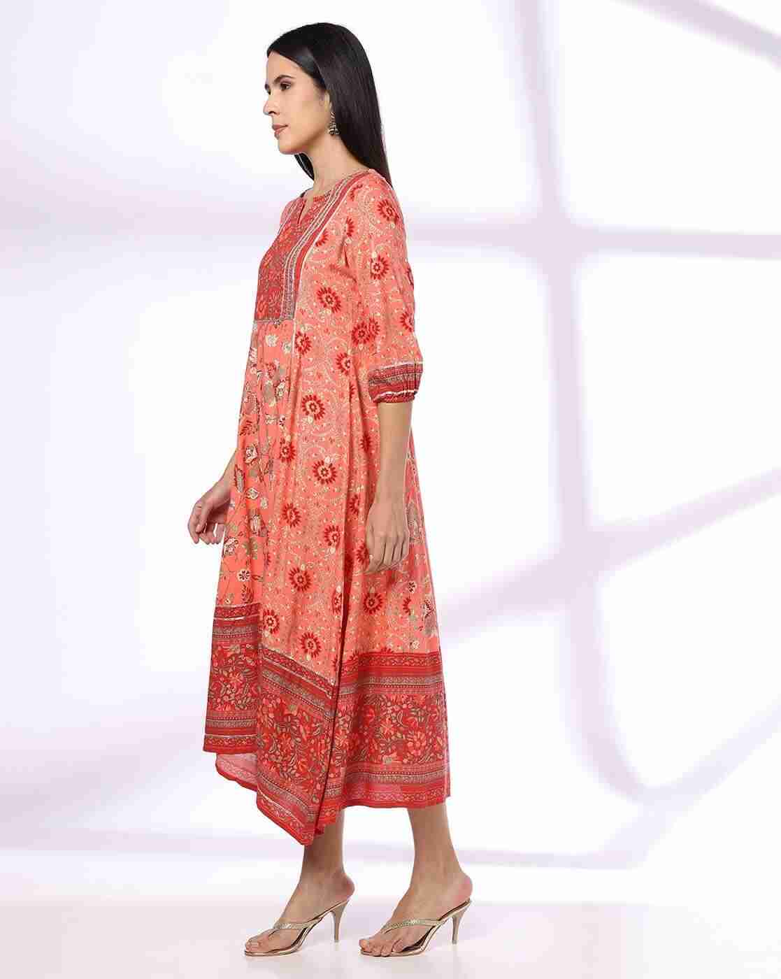 FUSION | Women Printed A-Line Dress|1