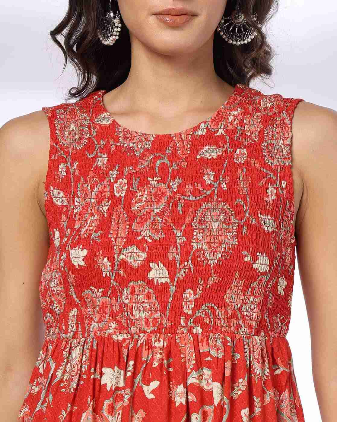 FUSION | Women Floral Print Round-Neck Fit & Flare Dress|3