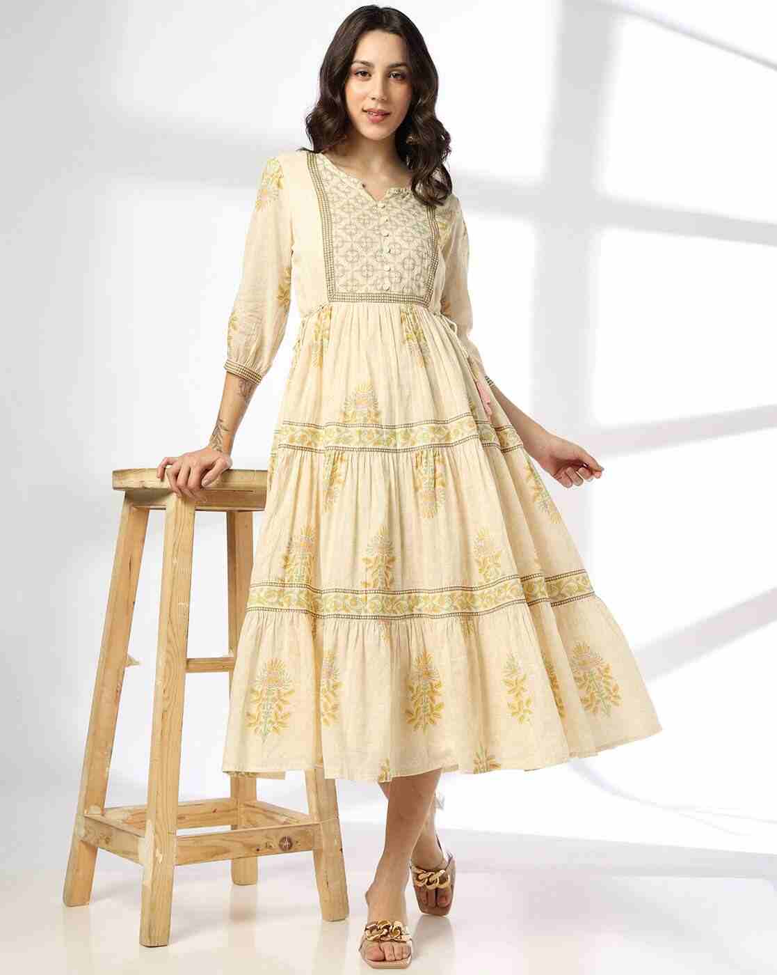 FUSION | Women Floral Print Tiered Dress|0