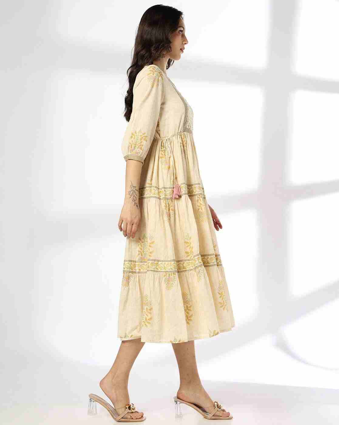 FUSION | Women Floral Print Tiered Dress|1