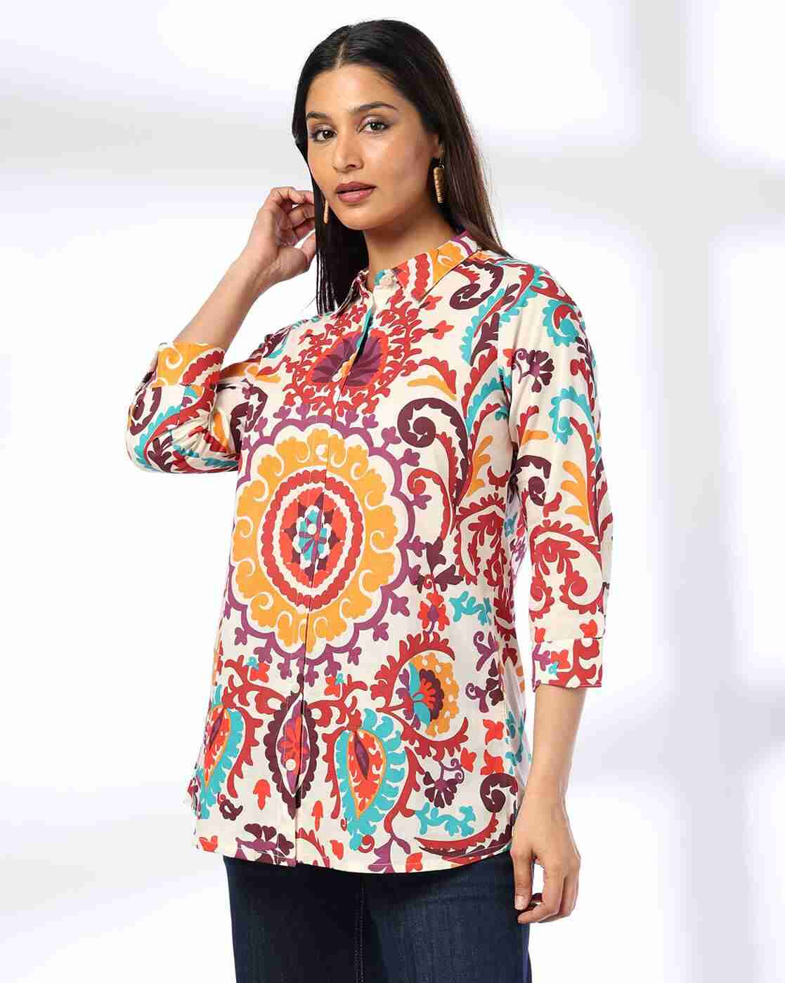 FUSION | Women Printed Relaxed Fit Shirt|0