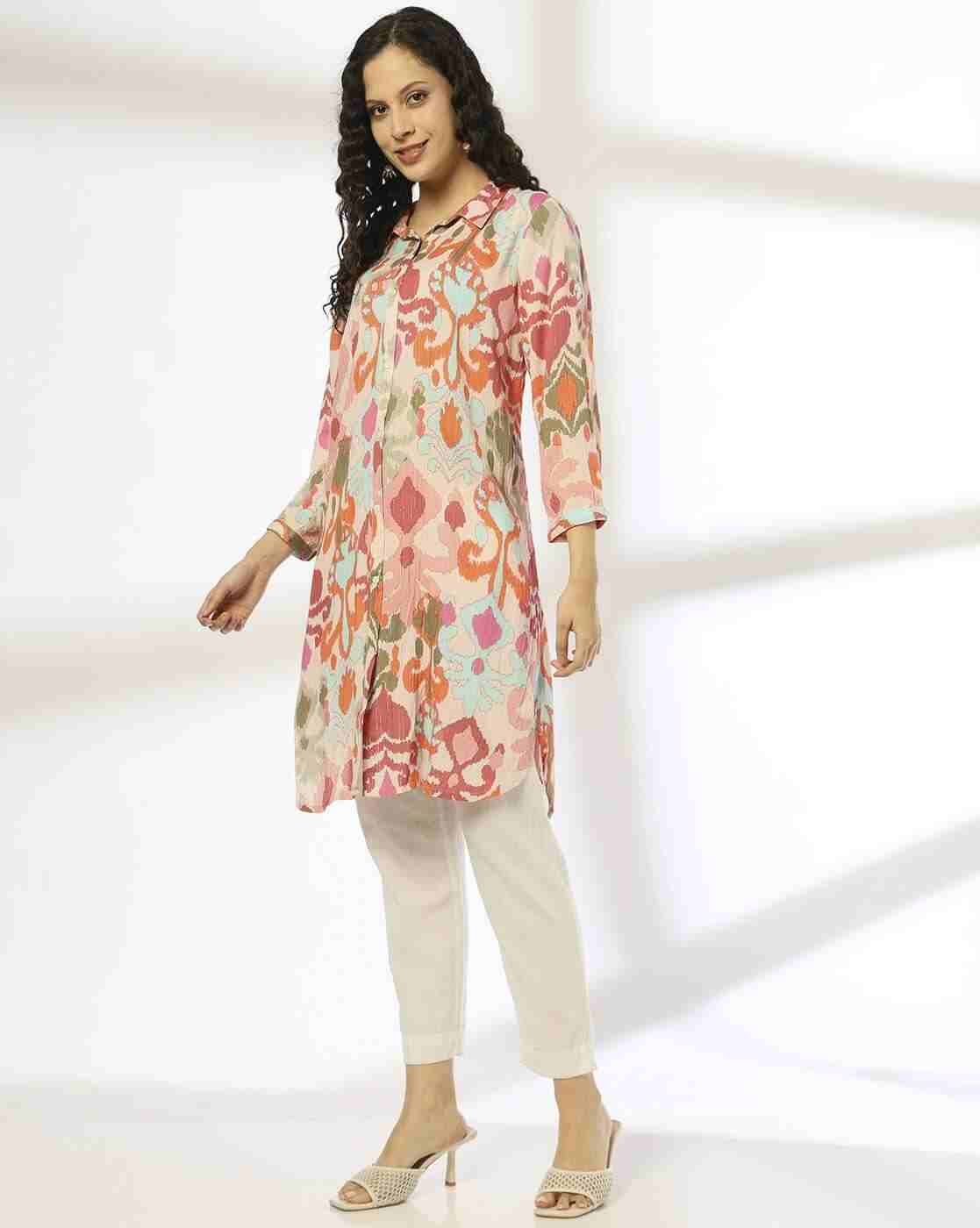FUSION | Women Floral Print A-Line Tunic|0