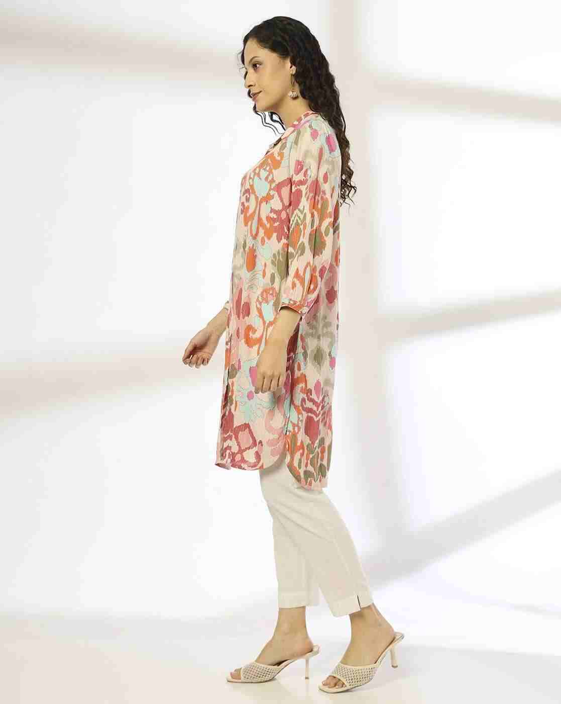 FUSION | Women Floral Print A-Line Tunic|1